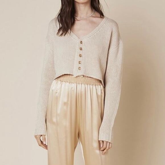 Womens Sablyn Bianco Cashmere Sweater Tan Size S EUC! - Picture 1 of 4